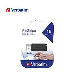 VERBATIM PEN DRIVE USB2.0 16G BLACK PINSTRIPEVerbatim