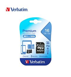 VERBATIM PREMIUM MICRO SDHC 16G CL10 CON ADATTATOR