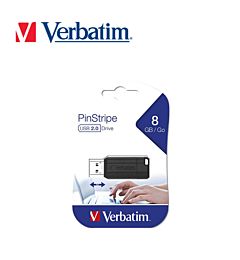 USB 8GB 2.0 VERBATIM PINSTRIPE BLACK BL1