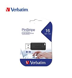 USB 16GB 2.0 VERBATIM PINSTRIPE BLACK BL1