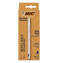 BIC PENNA BLU CRISTAL RE'NEW + 2 REFILL
