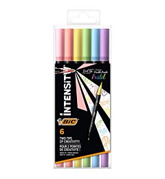 BIC INTENSITY DUAL TIP PASTEL 6PZ