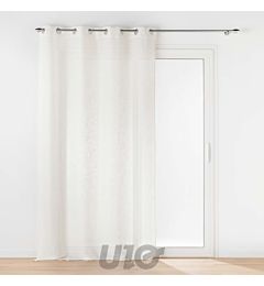 TENDAGGIO CON OCCHIELLI 140 X 280 CM EFFETTO LINO TESSUTO HA