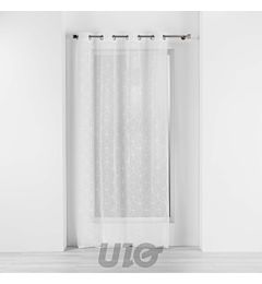 TENDAGGIO CON OCCHIELLI 140 X 280 CM VELO SABBIA RICAMATO OLDouceur D'intÉrieur