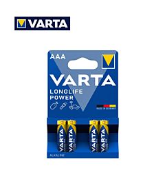 AAA LONGLIFE POWER VARTA ALKALINE PILA BL4Varta
