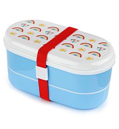 Set di Contenitori per Alimenti Bento con Posate - Arcobaleno