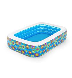 PISCINA GONFIABILE FAMILY RETTANGOLARE A 3 ANELLI CON DECORO