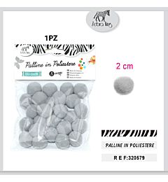 PALLINE IN POLIESTERE GRIGIO CHIARO 2.0CM/25PCParty Go