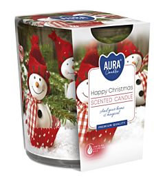 CANDELA DECORATA - HAPPY CHRISTMAS - 100GAura