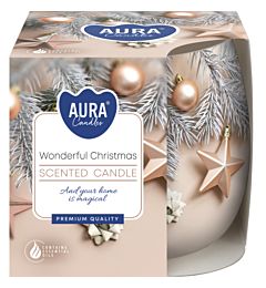 CANDELA DECORATA - WONDERFUL CHRISTMAS - 100GAura