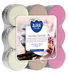 AURA TEALIGHTS - VANIGLIA & ORCHIDEA - 18PZ