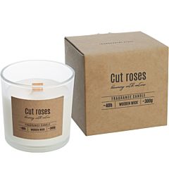CANDELA STOPPINO LEGNO - CUT ROSES - 300GAura