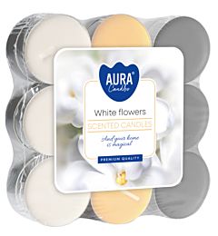 AURA TEALIGHTS - FIORI BIANCHI - 18PZ