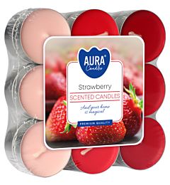 AURA TEALIGHTS - FRAGOLA - 18PZ