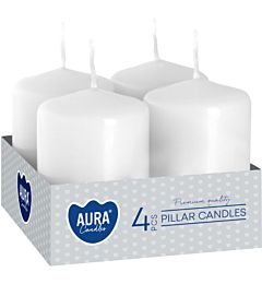 SET 4 CANDELE VOTIVE 3,8X6CM - BIANCOAura