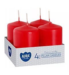 SET 4 CANDELE VOTIVE 3,8X6CM - ROSSO