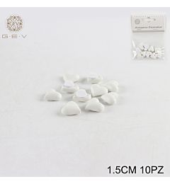 ADESIVO CUORE 1.5CM BIANCO CF.10PZGev