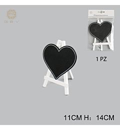 GEV MINI LAVAGNA IN LEGNO CUORE 11CM*14CMGev