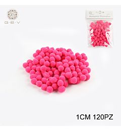 PALLINE IN POLIESTERE FIBRA 1CM 120PZ FUCSIA