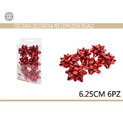 COCCARDA 6.25CM 6PZ ROSSO