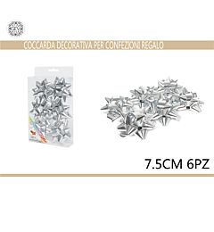 COCCARDA 7.5CM 6PZ ARGENTO