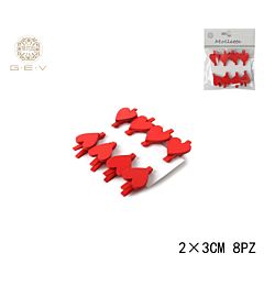 MOLLETTE CUORE 8PC ROSSO