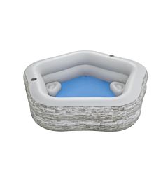 Piscina Family Pentagono Effetto Pietra - 213x206x69cmBestway