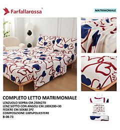 Completo Lenzuola Matrimoniale Stampata - B0873