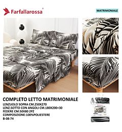 Completo Lenzuola Matrimoniale Stampata - B0874