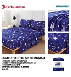 Completo Lenzuola Matrimoniale Stampata - B0879