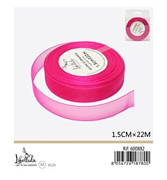 NASTRO DI ORGANZA - FUCSIA - 1,5CM x 22MGev