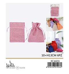 SACCHETTI EFFETTO LINO - ROSA 10x13CM - 6PZGev