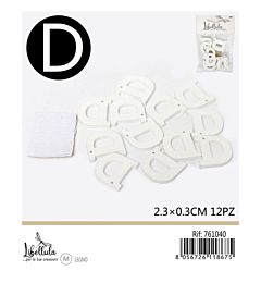 LETTERA "D" IN LEGNO - 2,3x0,3CM -12PZGev