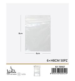 BUSTINE TRASPARENTI CON CHIUSURA A PRESSIONE 6x8CM - 50PZGev
