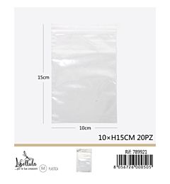 BUSTINE TRASPARENTI CON CHIUSURA A PRESSIONE 10x15CM - 20PZ
