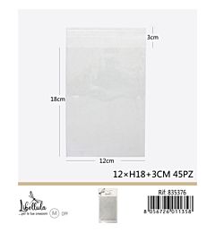 BUSTINE TRASPARENTI RICHIUDIBILI - 12x18CM - 45PZ