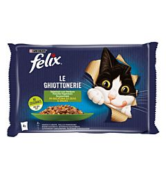 FELIX - Le Ghiottonerie Manzo&Carote/Pollo&Pomodoro - 4x85g