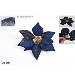 POINSETTIA C/PINZETTA 20CM BLU/ORO ART DF13XRBH-BGDue Esse