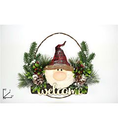 DIETROPORTA GNOMO DI NATALE DECORO INNEVATO 37CM JDue Esse