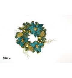 DIETROPORTA TONDO C/FIORE NATALIZIO VERDE/ORO 40 CDue Esse