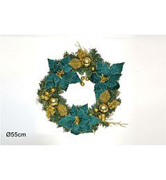 DIETROPORTA TONDO C/FIORE NATALIZIO VERDE/ORO 55 CDue Esse