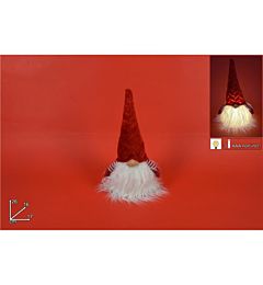 GNOMO DI NATALE 26CM C/LUCE CAPPELLOVELLUTO ROSSODue Esse
