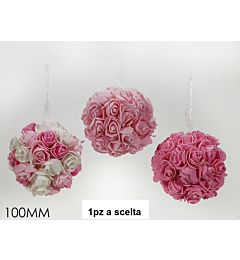 PALLA 100MM C/ROSE ROSA 3ASSHappy Casa