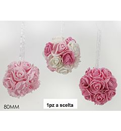 PALLA 80MM C/ROSE ROSA 3ASSHappy Casa