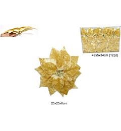 POINSETTIA C/PINZETTA 25CM ORO ART2019337 (DF13DRBDue Esse