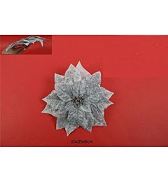POINSETTIA C/PINZETTA 25CM SILVERART 2019332(DF13DDue Esse