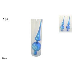 PUNTALE 28CM DECORATO C/GLITTER 2ASS BLU SV2801-15Due Esse