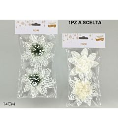 SET 2 FIORI/ROSE BIANCO GLITT. 2ASSHappy Casa
