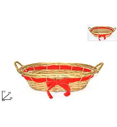CESTA OVALE ORO C/FIOCCO ROSSO 49X39CM ART.HL8810ADue Esse