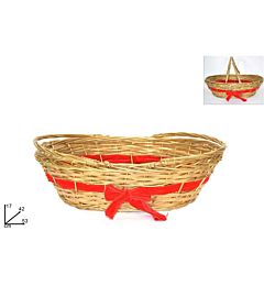CESTA OVALE ORO C/FIOCCO ROSSO E MANICI 51X40CM ARDue Esse